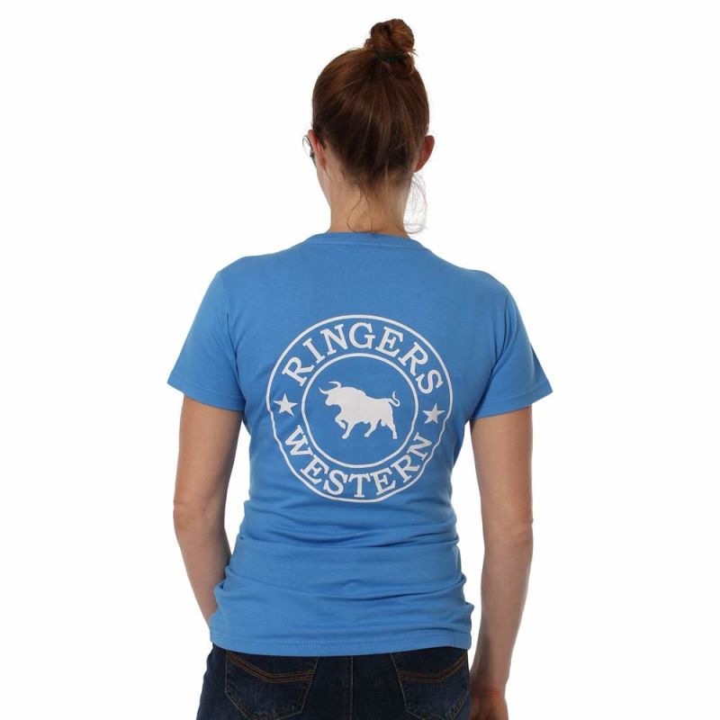 Ringers Western Signature Bull Womens Classic T Shirt Blue
